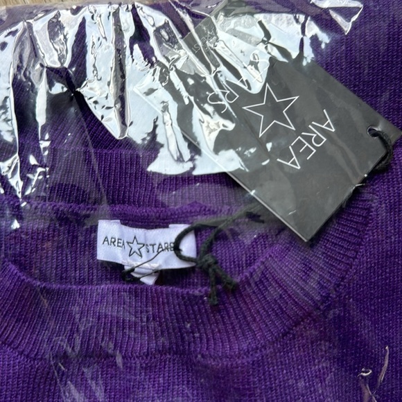 Area Stars Novelty Sleeve Knit Dress Purple NWT Size Medium - Picture 6 of 6